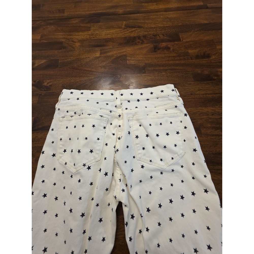 J Crew‎ Women's Jeans Toothpick Size 30 White Stars Stretchy Y2k Genx Genz - Picture 8 of 14